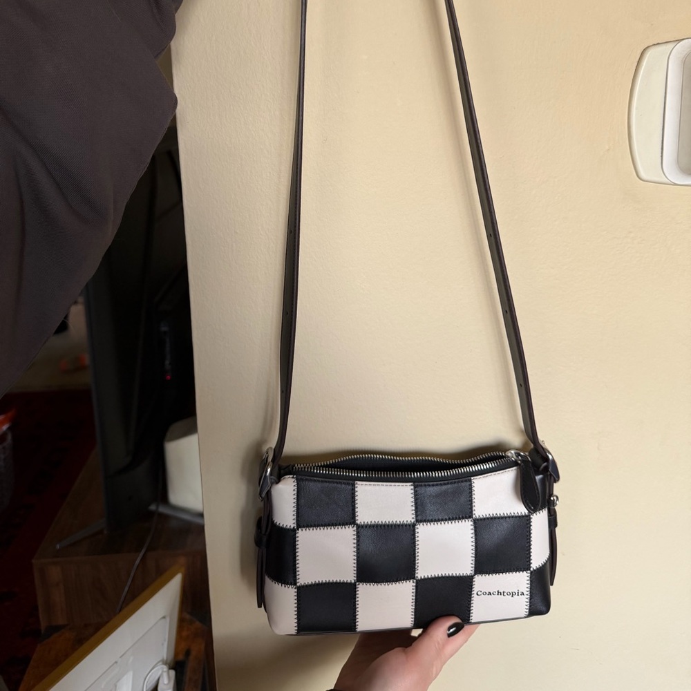 Alter/Ego Small Slouchy Shoulder Bag In Checkerboard Upcrafted Leather - Picture 7 of 12